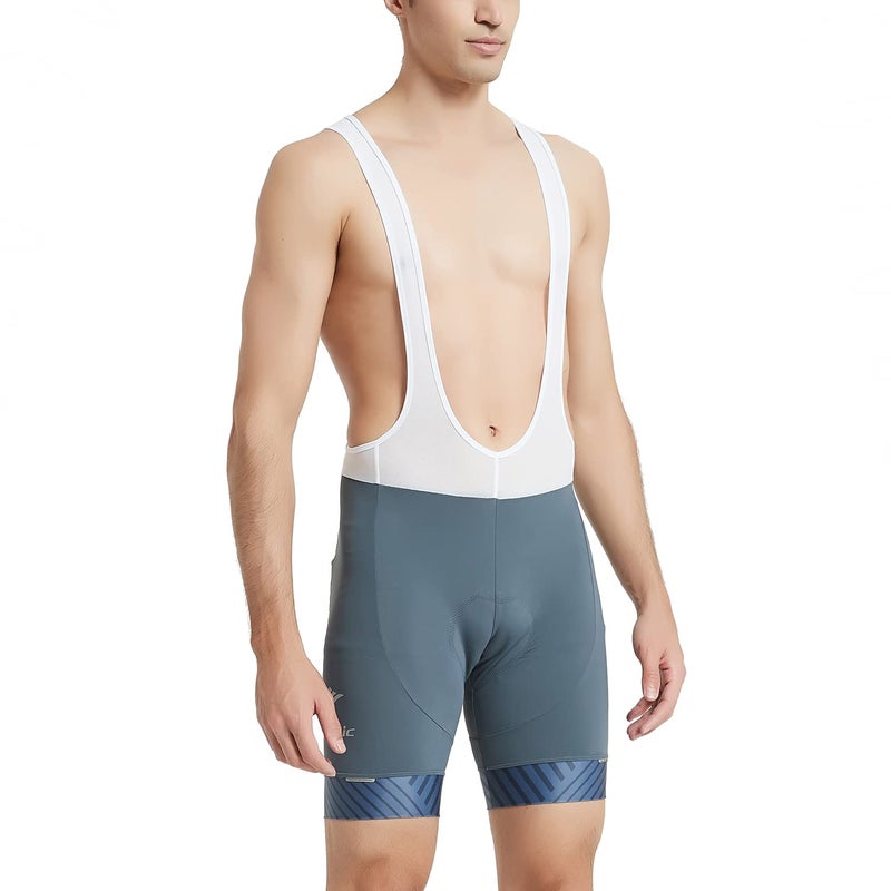 Santic شورتات دراجات سانيتيك للرجال مع حشوة، شورتات دراجات مريحة للرجال، شورتات دراجات خفيفة الوزن وقابلة للتنفس، رمادي، XL - Image 5